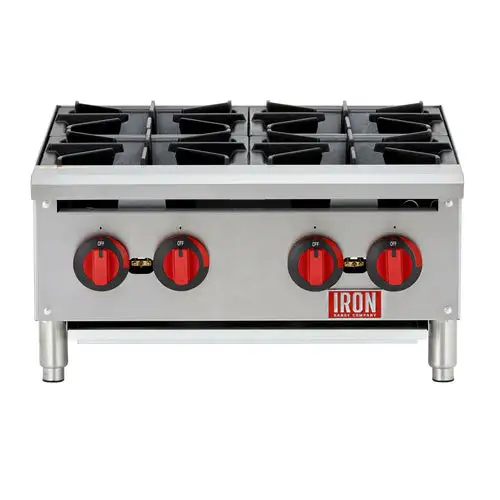 Iron Range IRHP-24-4B Hotplate, Natural Gas, Countertop, 24"W, (4) 25,000 Btu Open Burners