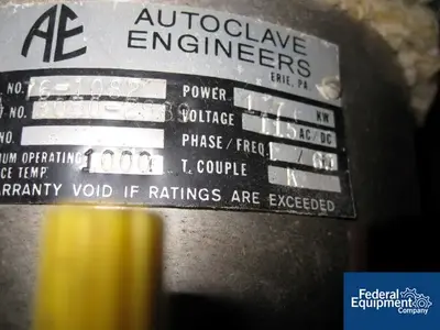 USED Parker Autoclave Engineers 1 LITER AUTOCLAVE ENGINEERS AUTOCLAVE, 5800#