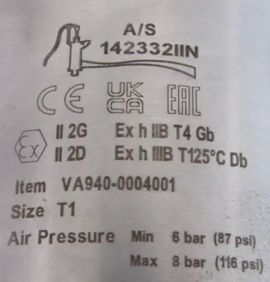 NEW INOXPA VA940-0004001 AIR OPERATED BUTTERFLY VALVE 1.5" HT1848 142332IIN