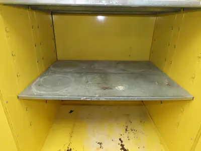 Eagle 1992 Flammable Liquid Safety Cabinet Yellow Dual Door 90 Gallon 43x34x65"