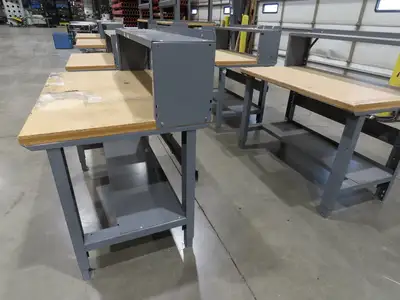 Uline H-1128  48"x 30" Industrial Packing Table Work Bench Composite Wood Top