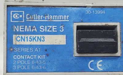 🔥 TESTED Cutler Hammer Contactor CN15KN3 90 Amps 600 V NEMA Size 3 120V Coil
