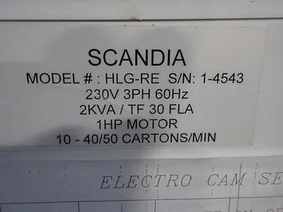 Rebuilt Scandia HLG Semi auto cartoner - hot melt