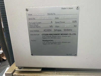 USED 2014 CITIZEN MIYANO GN-3200W-2F2