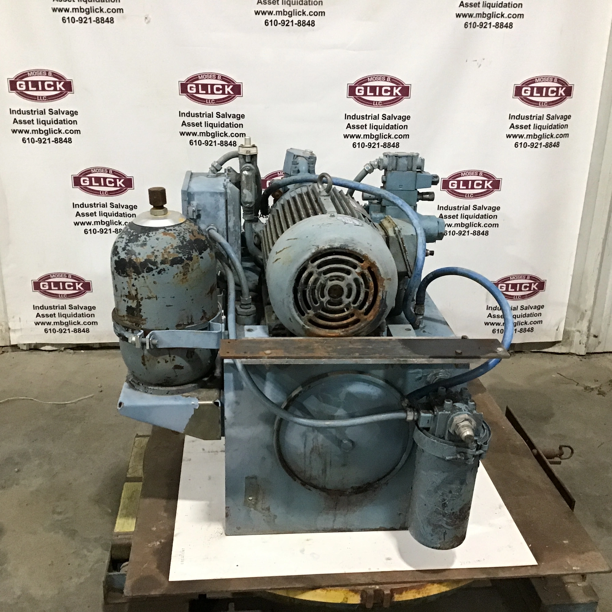 Parker PU15493 Hydraulic Power Unit Tank Cap 20Gal Pump Flow 7GPM 2500PSI Max Press