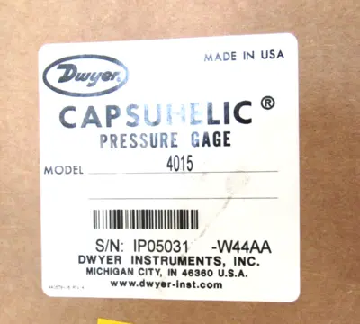 NEW DWYER 4015 PRESSURE GAGE