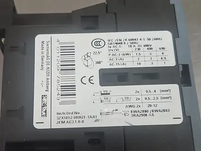 Siemens 3RT2015-2BB41 SIRIUS Contactor Loc4D2
