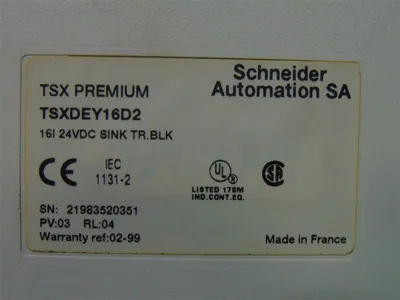 Schneider TSXDEY16D2 Premium Input Module PV:03 RL:04 Used