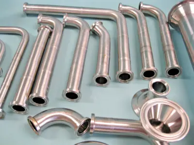 Large Lot Assorted Stainless Steel Sanitary 1/2" to 1-1/2" Tri-Clamp Fittings D7