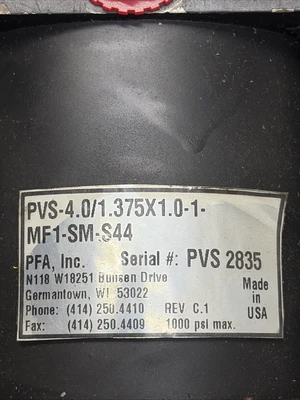New | in-Stock PFA PVS-4.0/1.375x1.0-1MF1-SM-S44 Cylinders Indiana US | J&J Industrial Supply #1356849