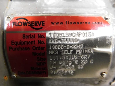 New | in-Stock Flowserve MK3SELFPRIMER Pumps Ohio US | Equipment Recovery Corp. #1329650