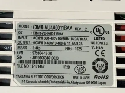 USED YASKAWA CIMRVU4A0011BAA