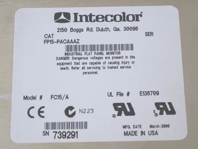 USED INTERCOLOR FP15-PACAAAZ TOUCH SCREEN HMI FP15PACAAAZ