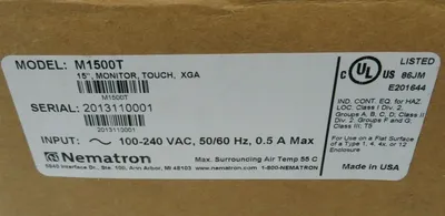 NEW NEMATRON M1500T 15" MONITOR TOUCH XGA 100/240VAC 50/60HZ