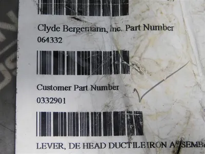 Lot of 2 Clyde Bergemann 064332 DE Head Ductile Iron Levers 0332901 New