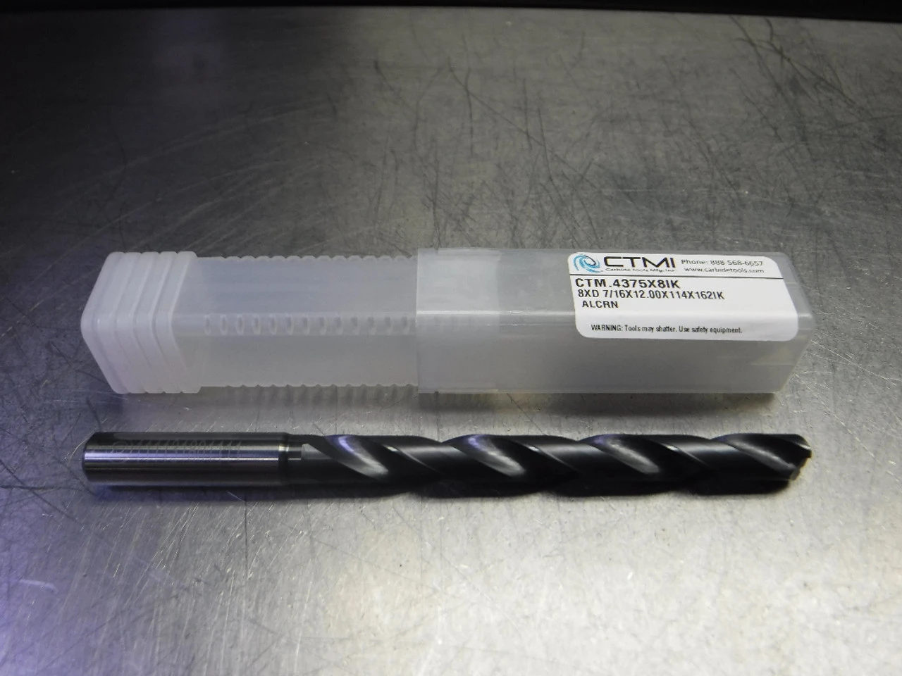 CTMI 7/16" Coolant Thru Carbide Drill 8xd 7/16x12.00x114x162IK ALCRN (LOC2106A)