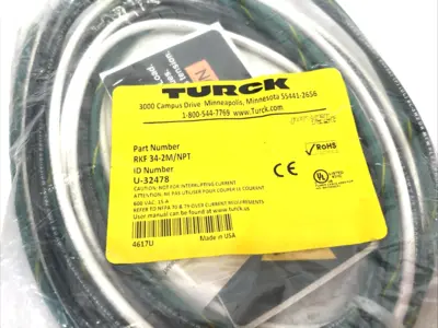 New | in-Stock Turck Powerfast Panel-mount Receptacle Bulkhead Connector U-32478 Disconnects Michigan US | Maverick Industrial Sales #1410914