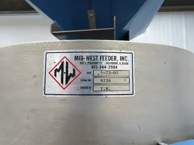 Mid West Vibratory Screw Feeder Bowl 15" Hopper 24x24" Hopper Foot Pedal Control