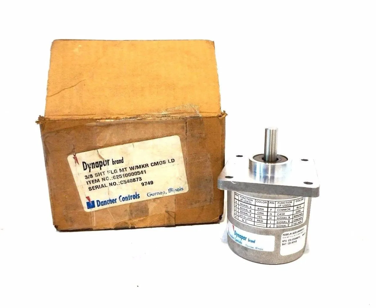 NEW DANAHER CONTROLS 62510000541 ENCODER 3/8 SHT FLG MT W/MKR CMOS LD