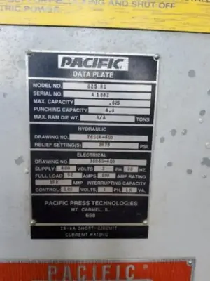 2014 PACIFIC 625RD 4-Post and Straight Side Press | Kempler Machinery (7)