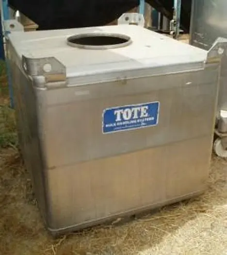 Hopper, 35 CF, S/st, 42" X 48" X 36", Cone Bottom, Tote, #S733270