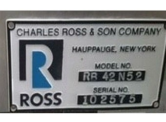 Used ROSS ROSS 52 CFT RIBBON BLENDER Ribbon Blenders New York US | Michael Benalt Inc #1274176