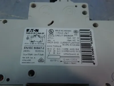 New | in-Stock EATON FAZD1,5/1NASP Circuit Breakers | HGR 24 #731974