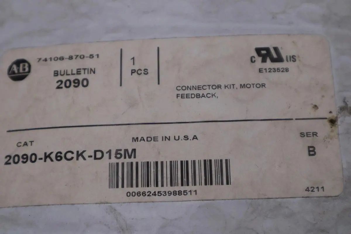 LOT OF 2 - Allen Bradley 2090-K6CK-D15M Connector Kit - STOCK GF292A