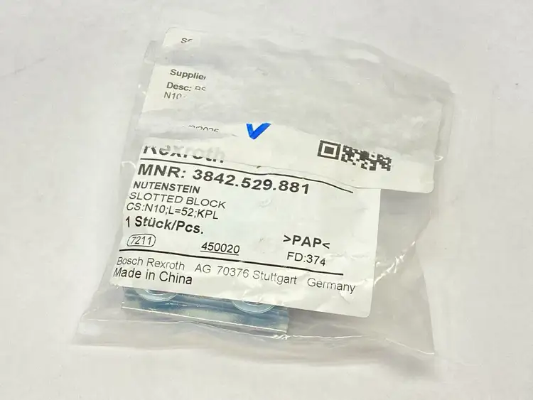 New | in-Stock Bosch Rexroth Slotted Block CS:N10;L=52;KPL Parts (Hydraulics and Pneumatics) Michigan US | Maverick Industrial Sales #1392945