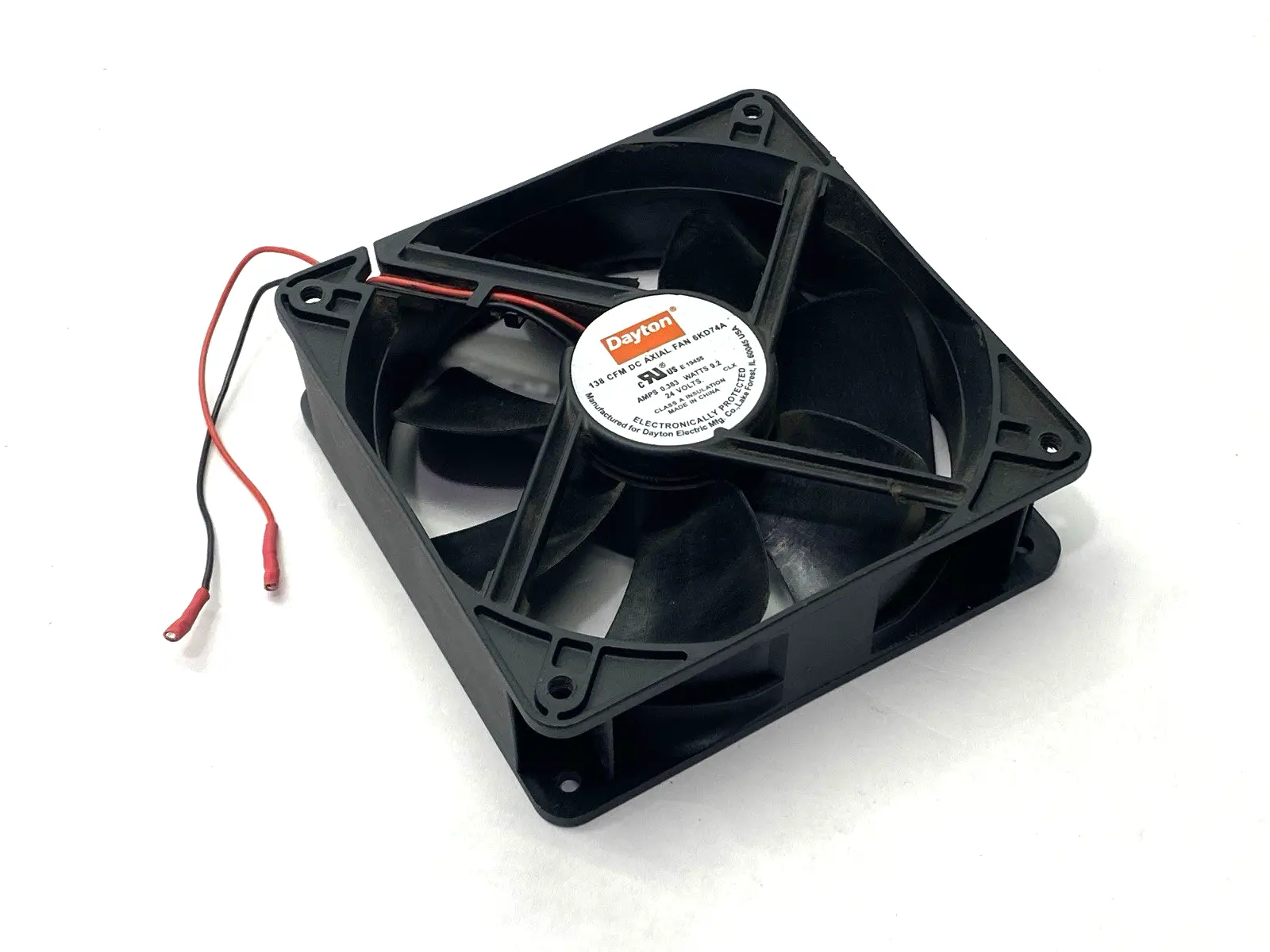Used Dayton Axial Fan 138 CFM 24V .383A 9.2W Electronic Component Fans Michigan US | Maverick Industrial Sales #1394408