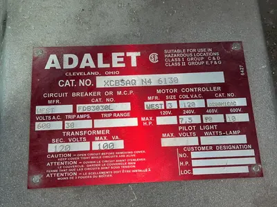 Used ADALET XCBSAQ N4 6130 Starters Ohio US | HGR 24 #1286777
