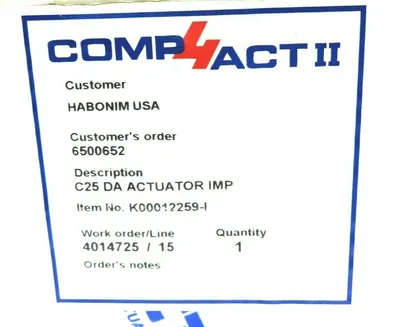 NEW HABONIM C25-DA-IMP PNEUMATIC ACTUATOR C25DAIMP