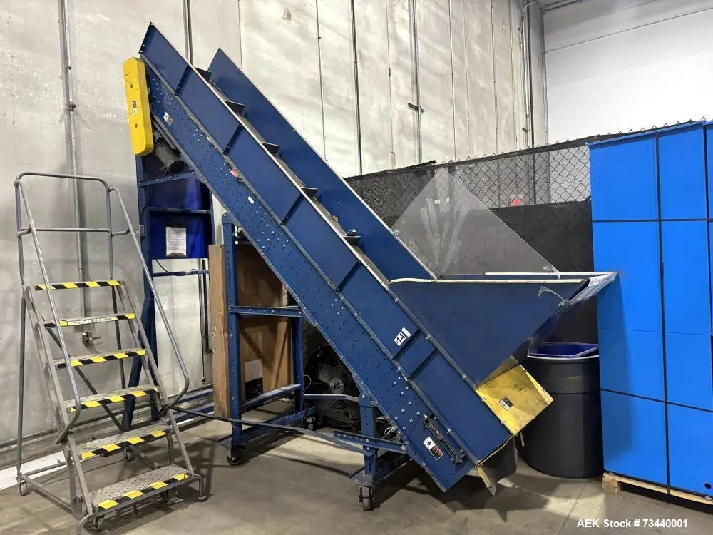 Used Inclined Belt Conveyor – 26” Wide Belt | 126” Discharge Height | 153” Overall Length | Mild Steel Frame