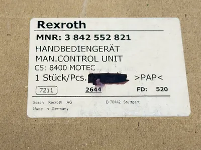 3842552821 | Bosch Rexroth  Manual Control Unit 8400MOTEC - Used