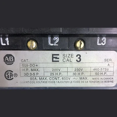 Allen Bradley Size 3 Motor Starter