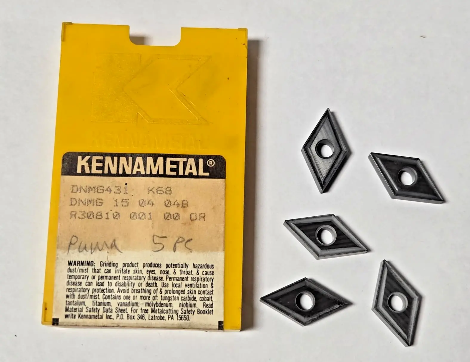 NEW Kennametal Does Not Apply