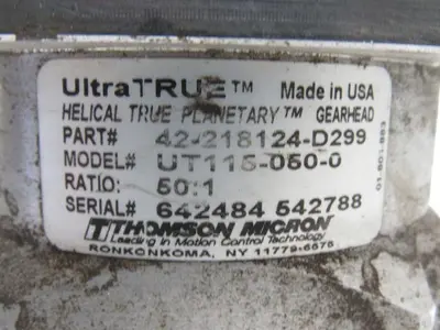 Thomson Micron Ultra True UT115-050-0 In-line Planetary Gearhead  50:1 Ratio