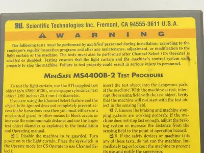 Sti Inc MS4400B-2 Mini Safe Safety Light Curtain Controller Module 115VAC