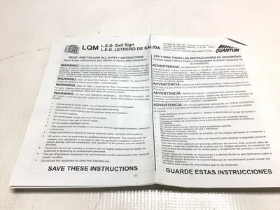 Quantum 3BA32 Lithonia Lighting Led Exit Sign With Battery 120/277V
