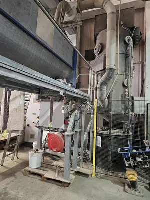 USED HOSOKAWA TWO-STAGE PLASTIC SHREDDING AND GRANULATION SYSTEM
