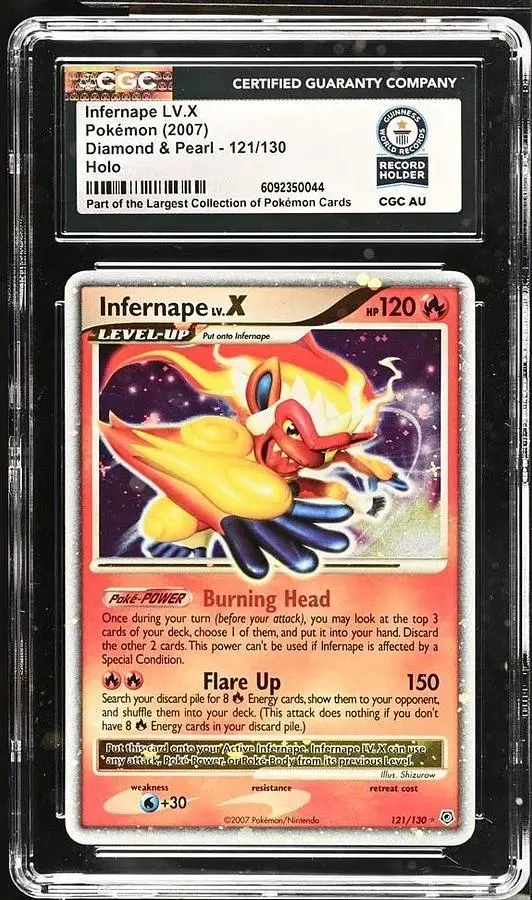 2007 POKEMON DIAMOND & PEARL #121 INFERNAPE LV.X-HOLO CGC WORLD RECORD 1/1