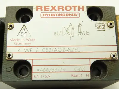 Rexroth Hydronorma 4WE6 C52/AG24NZ5L Directional Solenoid Valve 24VDC