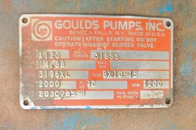 USED 1993 GOULDS 3196XL