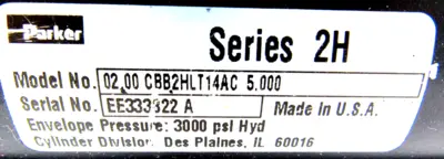 NEW PARKER 02.00 CBB2HLT14AC 5.000 SERIES 2H 0200CBB2HLT14AC5000