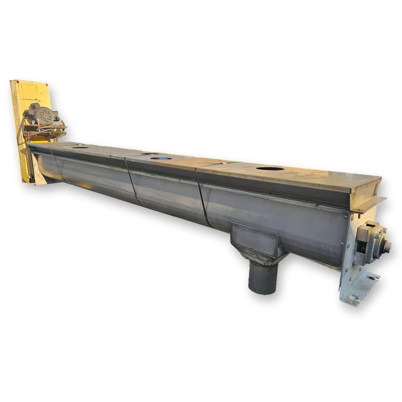 Used Continental 9" dia. X 10' long Stainless Steel Screw Auger Conveyor Feeder