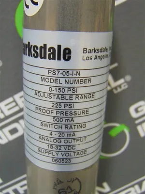 Barksdale PS7-05-I-N Pressure Switch 0 to 150 PSI Used