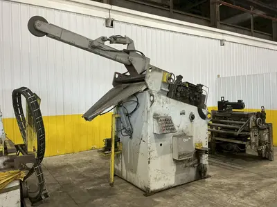 30,000 LBS X 36" PERFECTO COIL FEED LINE, COIL REEL UNCOILER & STRAIGHTENER: YOBRO #24871