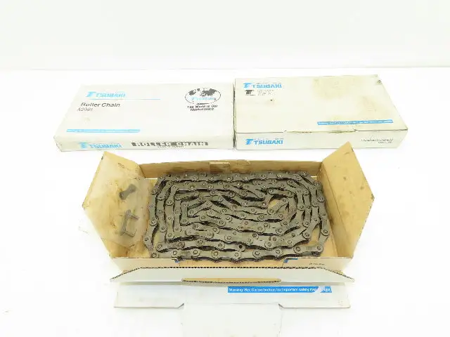 Tsubaki A2040 Riveted Roller Chain Single Strand 1" Double Pitch 10'L  Lot of 3