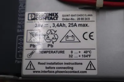 PHOENIX CONTACT SN 30114117202 QUINT BATTERY 24 DC 3-4 AH #L-729A