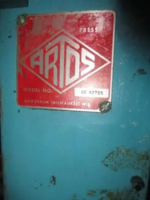 0609-230 Artos Back Flywheel Terminal Cut-Off Press, Model AE 42755